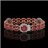 Image 2 : 21.83 ctw Ruby & Diamond Bracelet 14K Rose Gold - REF-288A8N