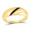 Image 1 : Round Black Color Enhanced Diamond Band Ring 1/8 Cttw 10KT Yellow Gold