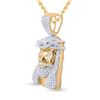 Image 2 : Round Diamond Jesus Face Charm Pendant 3/4 Cttw 10KT Yellow Gold