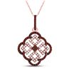 Image 1 : Round Red Color Enhanced Diamond Square Cluster Pendant 1/2 Cttw 10KT Rose Gold