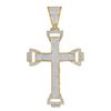 Image 1 : Round Diamond Capital Cross Charm Pendant 1 Cttw 10KT Yellow Gold