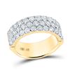 Image 1 : Round Diamond 3-row Wedding Anniversary Band 2 Cttw 14KT Yellow Gold