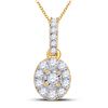 Image 1 : Round Diamond Oval Pendant 1/5 Cttw 10KT Yellow Gold