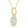 Image 2 : Round Diamond Oval Pendant 1/5 Cttw 10KT Yellow Gold