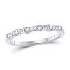 Image 1 : Round Diamond Stackable Band Ring 1/10 Cttw 10KT White Gold