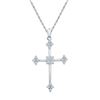 Image 1 : Round Diamond Cross Pendant 1/4 Cttw 10KT White Gold
