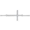 Image 1 : Round Diamond Sideways Cross Bracelet 1/10 Cttw 10KT White Gold