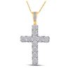 Image 1 : Round Diamond Cross Charm Pendant 1 Cttw 10KT Yellow Gold