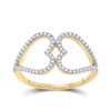Image 1 : Round Diamond Negative Space Heart Ring 1/5 Cttw 10KT Yellow Gold