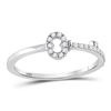 Image 1 : Round Diamond Key Stackable Band Ring 1/8 Cttw 10KT White Gold