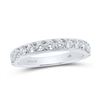Image 1 : Round Diamond Wedding Single Row Band 1/2 Cttw 14KT White Gold
