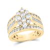 Image 1 : Round Diamond Right Hand Cluster Ring 2 Cttw 14KT Yellow Gold