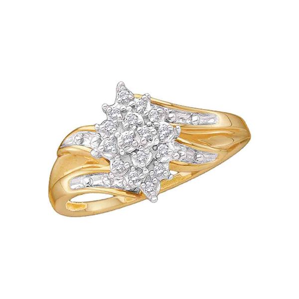 Round Diamond Cluster Ring 1/10 Cttw 10KT Yellow Gold