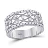Image 1 : Round Diamond Band Ring 5/8 Cttw 14KT White Gold