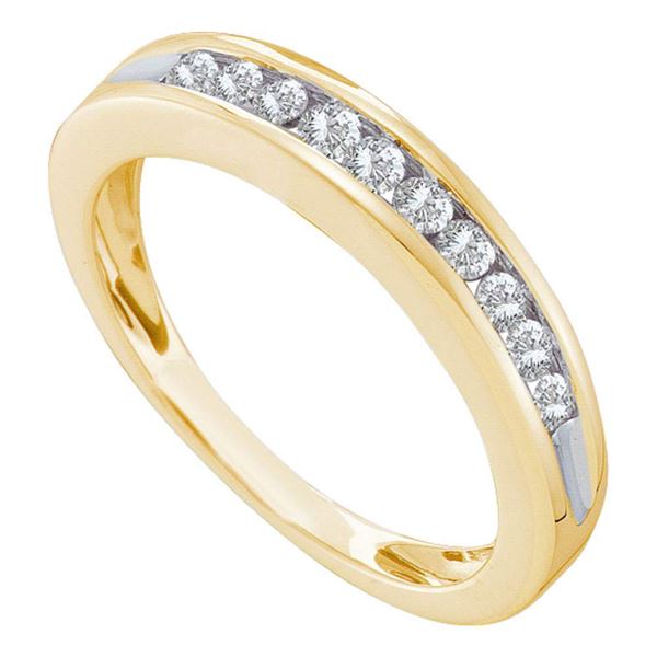 Round Diamond Wedding Single Row Band 1/4 Cttw 10KT Yellow Gold