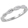 Image 1 : Round Diamond Twist Stackable Band Ring 1/4 Cttw 14KT White Gold