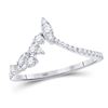 Image 1 : Round Diamond Marquise Dot Chevron Band Ring 1/3 Cttw 14KT White Gold