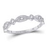 Image 1 : Round Diamond Stackable Band Ring 1/8 Cttw 10KT White Gold