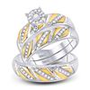 Image 1 : Diamond Solitaire Matching Wedding Set 1/3 Cttw 10KT Two-tone Gold