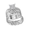Image 1 : Diamond Square Matching Wedding Set 1/3 Cttw 10KT White Gold