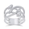 Image 1 : Baguette Diamond Crossover Strand Band Ring 3/4 Cttw 14KT White Gold