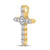 Image 2 : Round Diamond Cross Pendant 1/4 Cttw 14KT Yellow Gold