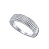 Image 1 : Round Pave-set Diamond Wedding Band Ring 1/4 Cttw 10KT White Gold