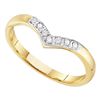 Image 1 : Round Diamond Chevron Band Ring 1/20 Cttw 14KT Yellow Gold