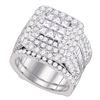 Cluster Wedding Bridal Ring Set 4 Cttw 14KT White Gold