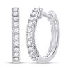 Image 1 : Round Diamond Hoop Earrings 1/3 Cttw 10KT White Gold