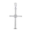 Round Diamond Cross Pendant 1/12 Cttw 10KT White Gold