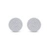 Image 2 : Round Diamond Circle Cluster Earrings 1/3 Cttw 10KT Yellow Gold