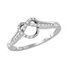 Image 1 : Round Diamond Knot Heart Ring 1/8 Cttw 10KT White Gold