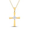 Image 1 : Round Diamond Cross Pendant 1/20 Cttw 10KT Yellow Gold