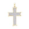 Image 1 : Round Diamond Flared Roman Cross Charm Pendant 1/2 Cttw 10KT Yellow Gold
