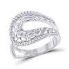 Image 1 : Round Diamond Modern Scale Fashion Ring 1/4 Cttw 14KT White Gold