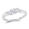 Image 1 : Round Diamond 3-stone Promise Ring 1/10 Cttw 10KT White Gold