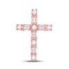 Image 1 : Baguette Round Diamond Cross Pendant 1/4 Cttw 14KT Rose Gold