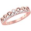 Image 1 : Round Diamond Rolo Link Stackable Band Ring 1/12 Cttw 14KT Rose Gold