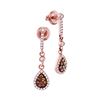 Image 1 : Round Brown Diamond Dangle Earrings 1/2 Cttw 10KT Rose Gold