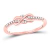 Image 1 : Round Diamond Infinity Knot Stackable Band Ring 1/10 Cttw 10KT Rose Gold