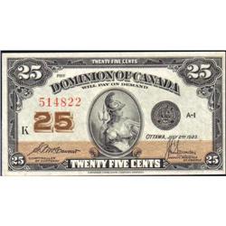 1923 25 Cents, DC-24c, Uncirculated