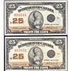 1923 25 Cents, DC-24d, AU & DC-24d, EF