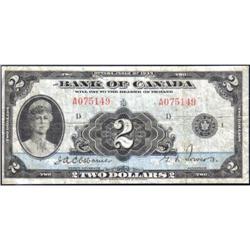 1935 Two Dollars, English, BC-3, Fine