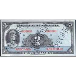 1935 Two Dollars French Specimen PMG-66