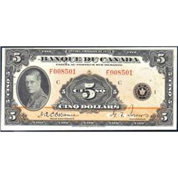 1935 Five Dollars French, BC-6, EF-AU