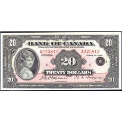 1935 Twenty Dollars Small Seal BC-9b AU