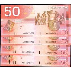 2004 $50 BC-65a, 4 Consec with Radar