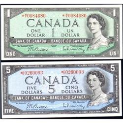 1954 $1 Replacement *M/Y and $5 *V/S