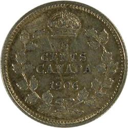 Canada 5C 1906 Struck Through Scrap, EF